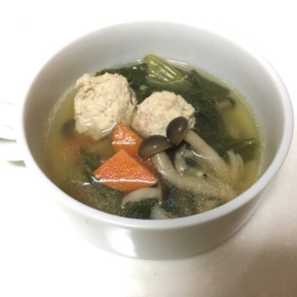 小松菜ときのこたっぷりで作りました。美味しかったです✨